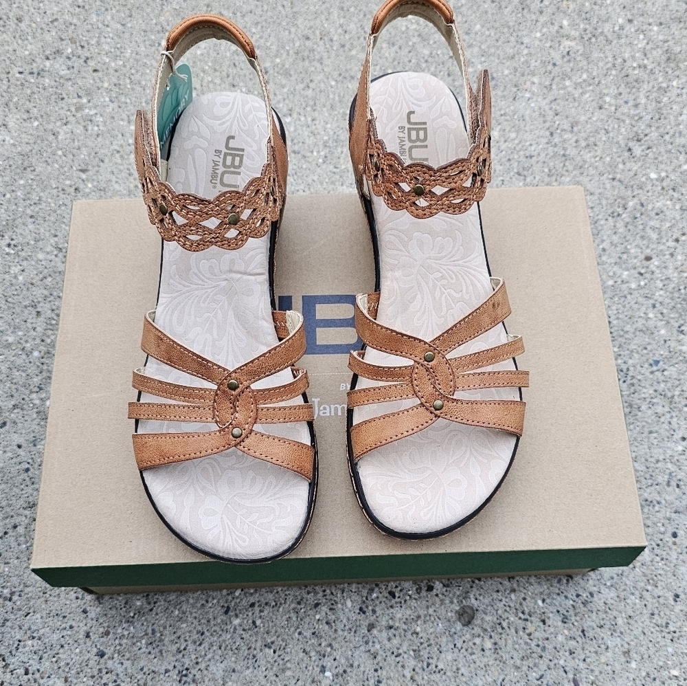 Jbu memory foam Cushioned sandals women's  8 - Picture 4 of 12
